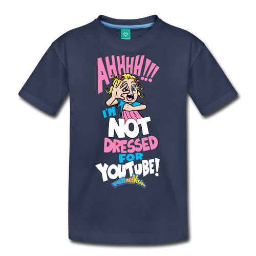 Aah! Not Dressed For Youtube, Girl Character T-Shirt (Youth) - navy