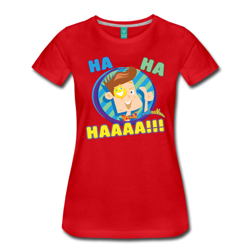 Funnel Vision Ha-Ha-Haa! T-Shirt (Womens) - red
