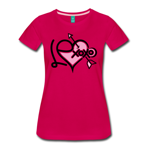 Lexoxo Logo, Cupid's Heart T-Shirt (Womens) - dark pink