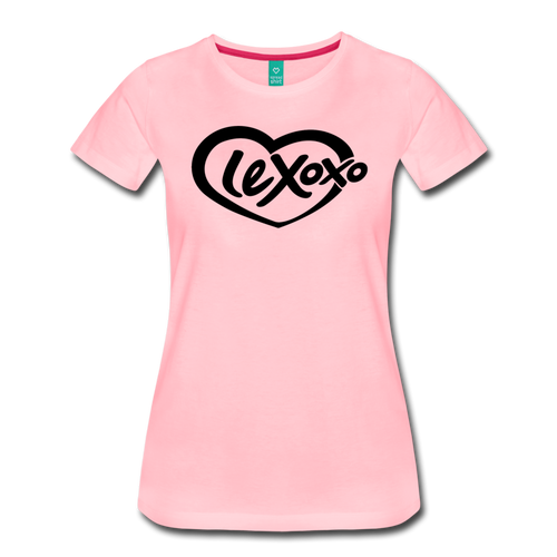 Lexoxo Logo, Black T-Shirt (Womens) - pink