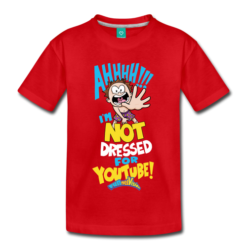 Aah! Not Dressed For Youtube, Boy Character T-Shirt (Youth) - red