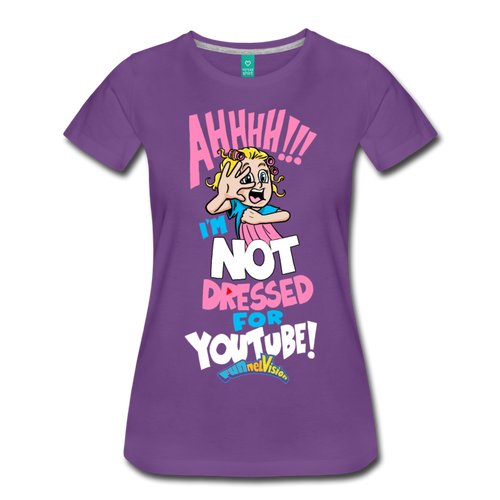 Aah! Not Dressed For YouTube, Girl Character T-Shirt (Womens) - purple