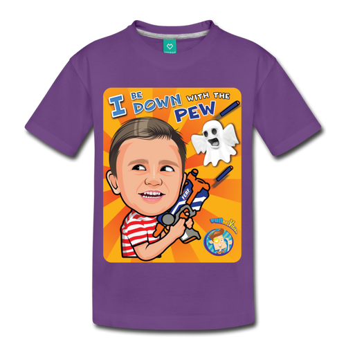 I Be Down With The Pew T-Shirt (Youth) - purple