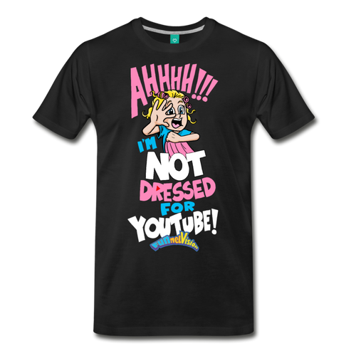 Aah! Not Dressed For YouTube, Girl Character T-Shirt (Mens) - black