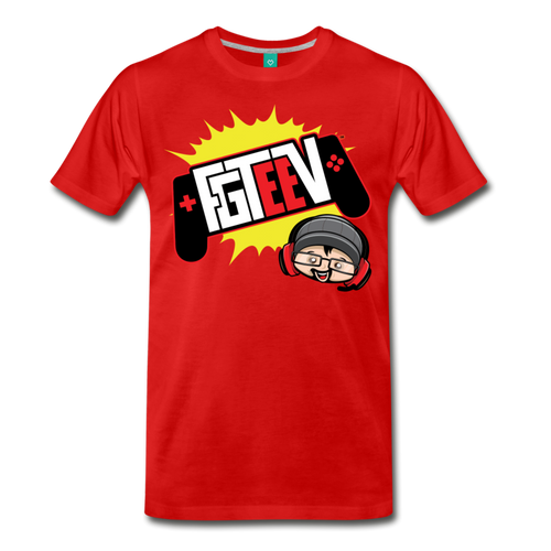 FGTeeV Controller Logo T-Shirt (Mens) - red