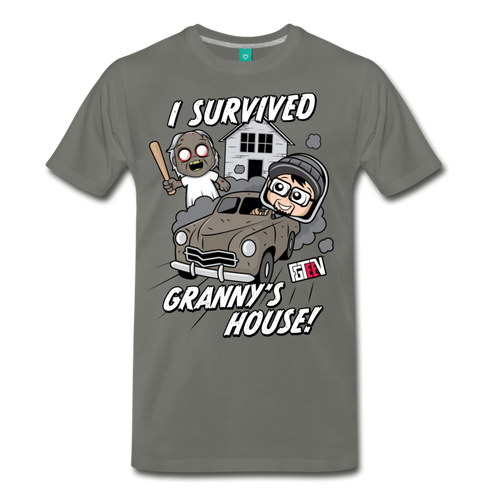 I Survived Granny's House T-Shirt (Mens) - asphalt gray