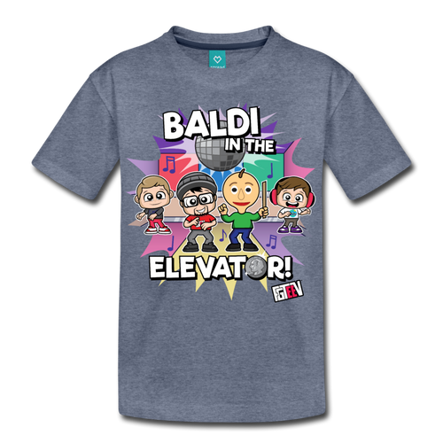 Baldi in the Elevator T-Shirt - heather blue